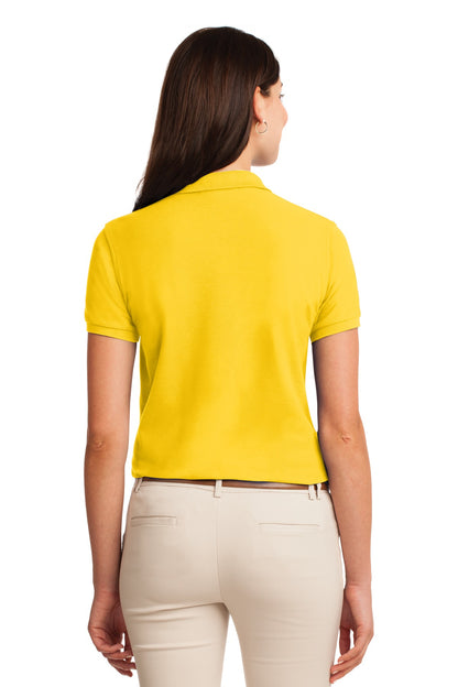 Sunflower Yllw Port Authority Women's Silk Touch Polo. L500 plain
