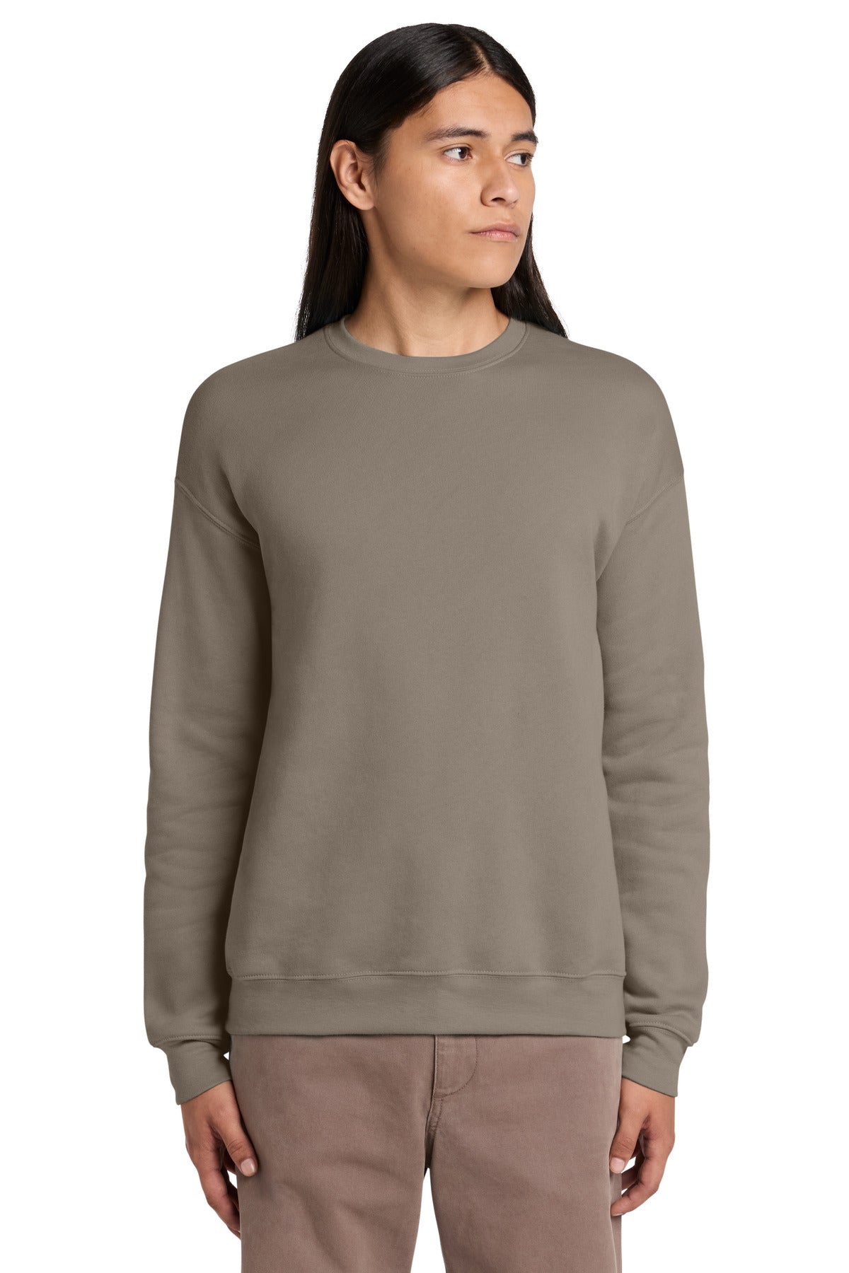 Tan BELLA+CANVAS Unisex Sponge Fleece Drop Shoulder Sweatshirt. BC3945