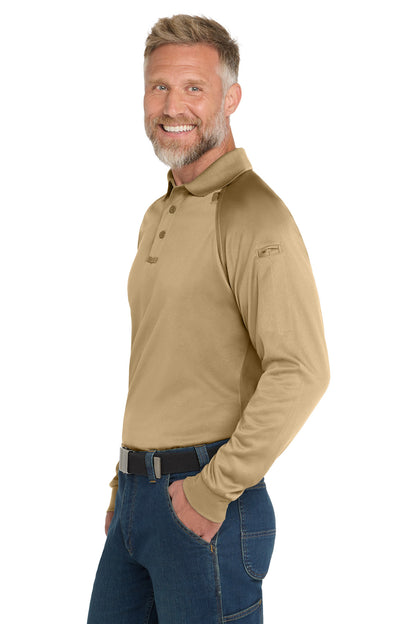 Tan CornerStone - Select Long Sleeve Snag-Proof Tactical Polo. CS410LS plain