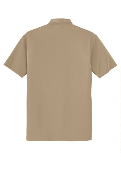 Tan Port Authority Dry Zone Grid Polo. K572 plain