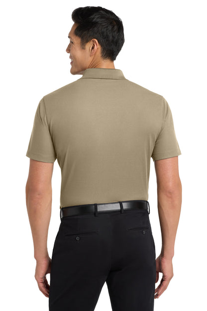 Tan Port Authority Dry Zone Grid Polo. K572 plain