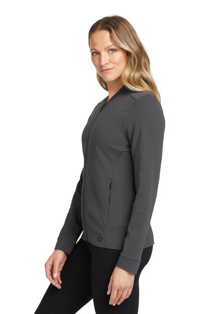 Tarmac Grey OGIO Women's Hinge Full-Zip. LOG820 plain