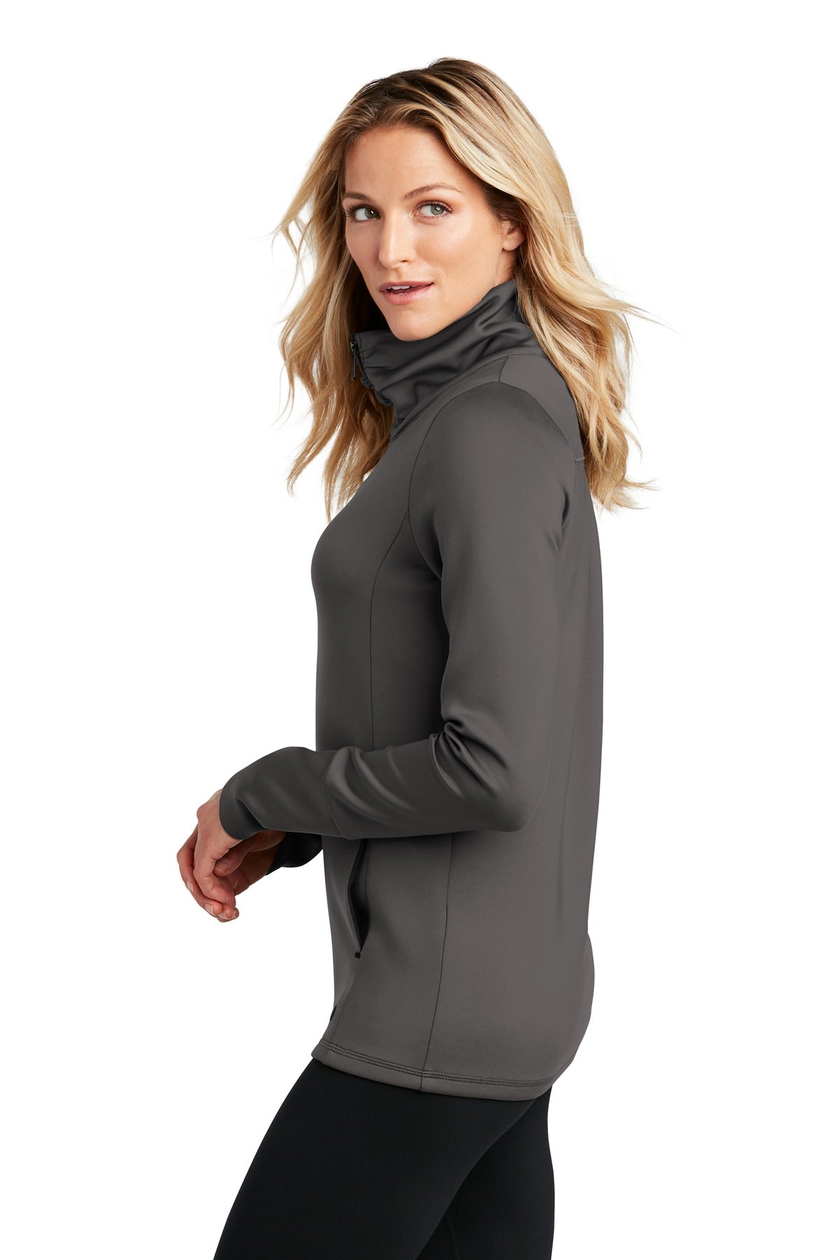 Tarmac Grey OGIO Women's Modern Performance Full-Zip. LOE703 plain