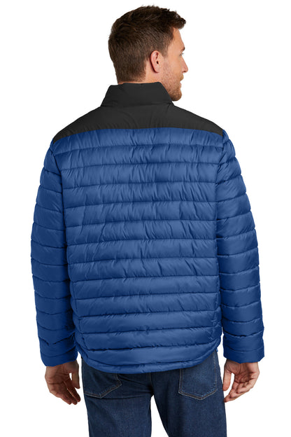 TBlu/DpBlk Port Authority Horizon Puffy Jacket J364 plain
