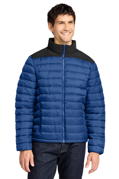 TBlu/DpBlk Port Authority Horizon Puffy Jacket J364