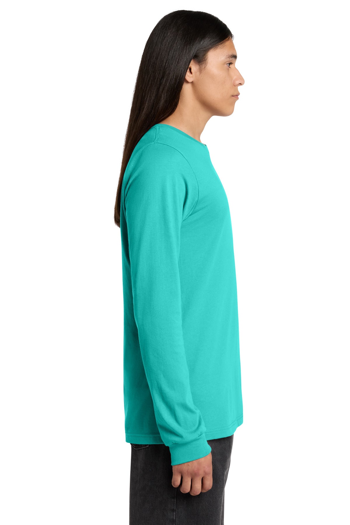 Teal BELLA+CANVAS Unisex Jersey Long Sleeve Tee. BC3501 plain