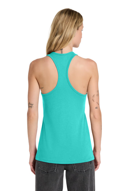 Teal BELLA+CANVAS Women's Jersey Racerback Tank. BC6008 plain
