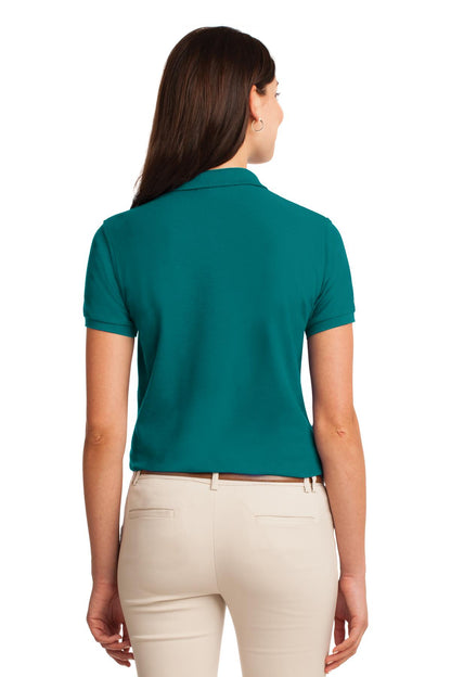 Teal Green Port Authority Women's Silk Touch Polo. L500 plain