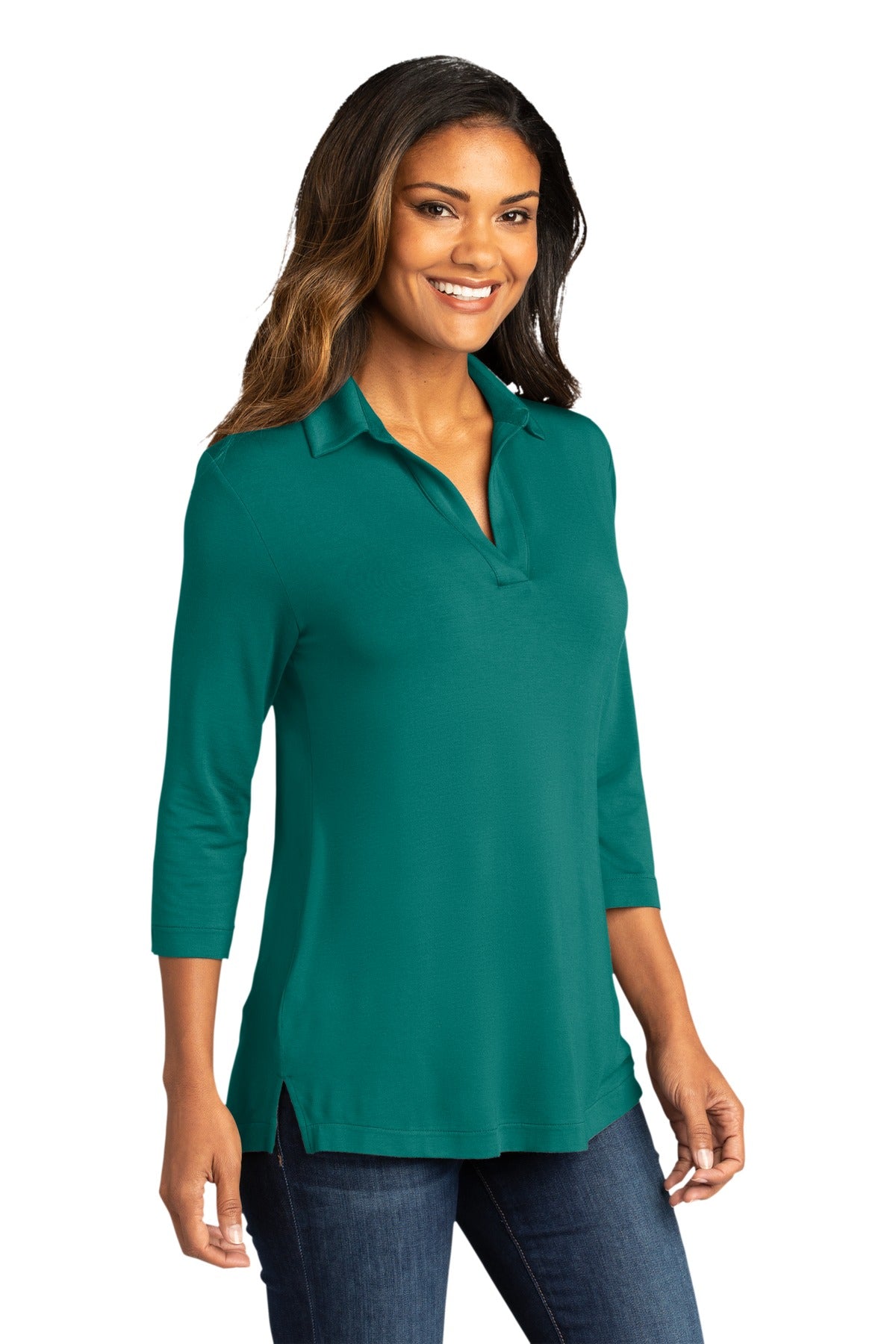 TealGreen Port Authority Women's Luxe Knit Tunic. LK5601 plain