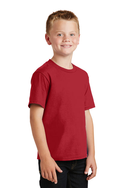 Team Cardinal Port & Co Youth Fan Favorite Tee. PC450Y plain