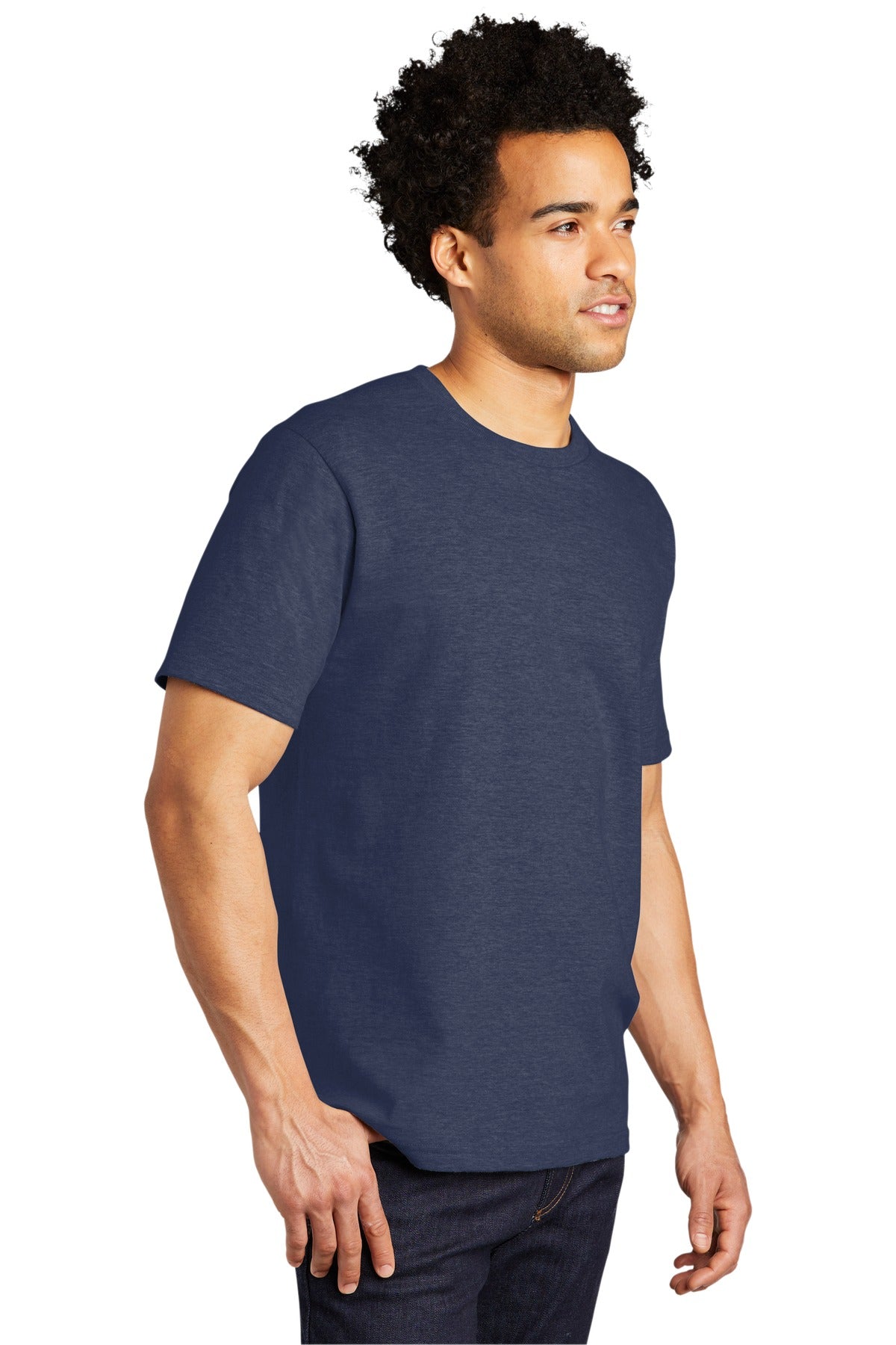 Team Navy Hthr Port & Co Bouncer Tee PC600 plain