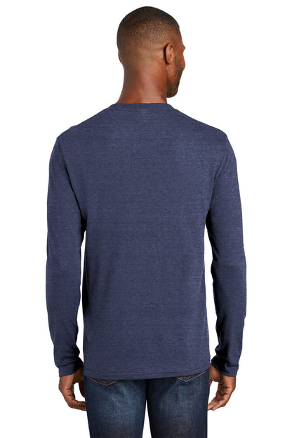 Team Navy Hthr Port & Co Long Sleeve Fan Favorite Blend Tee. PC455LS plain