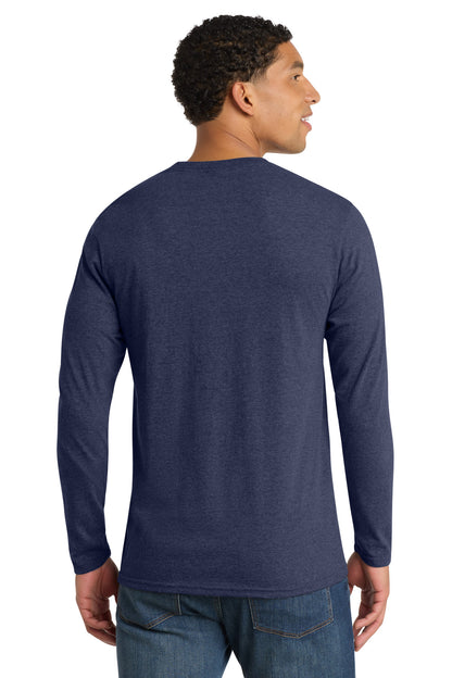 Team Navy Hthr Port & Co Long Sleeve Fan Favorite Blend Tee. PC455LS plain