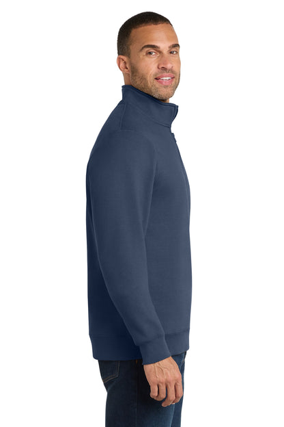 Team Navy Port & Co Fan Favorite Fleece 1/4-Zip Pullover Sweatshirt. PC850Q plain