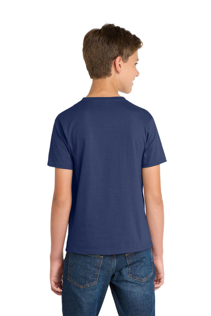 Team Navy Port & Co Youth Fan Favorite Tee. PC450Y plain