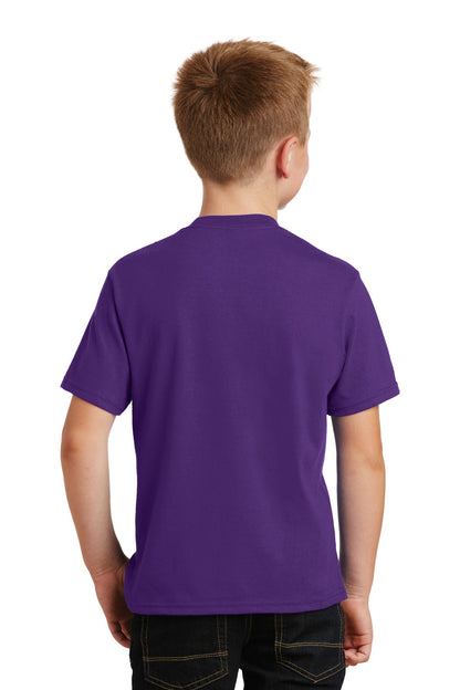 Team Purple Port & Co Youth Fan Favorite Tee. PC450Y plain
