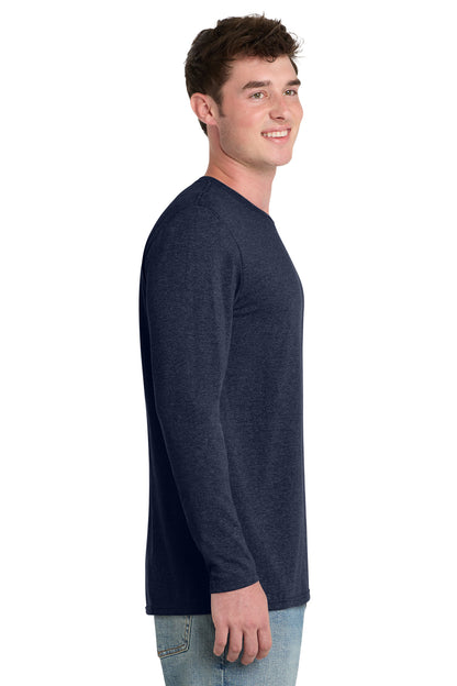 TeamNavyHt Port & Co Tri-Blend Long Sleeve Tee. PC330LS plain