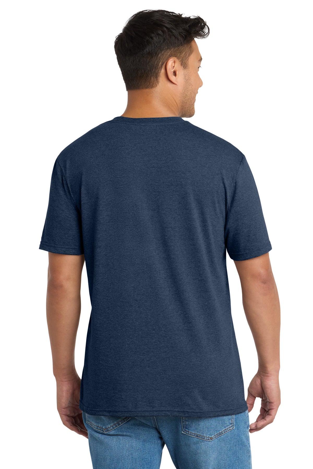TeamNavyHt Port & Co Tri-Blend Tee. PC330 plain