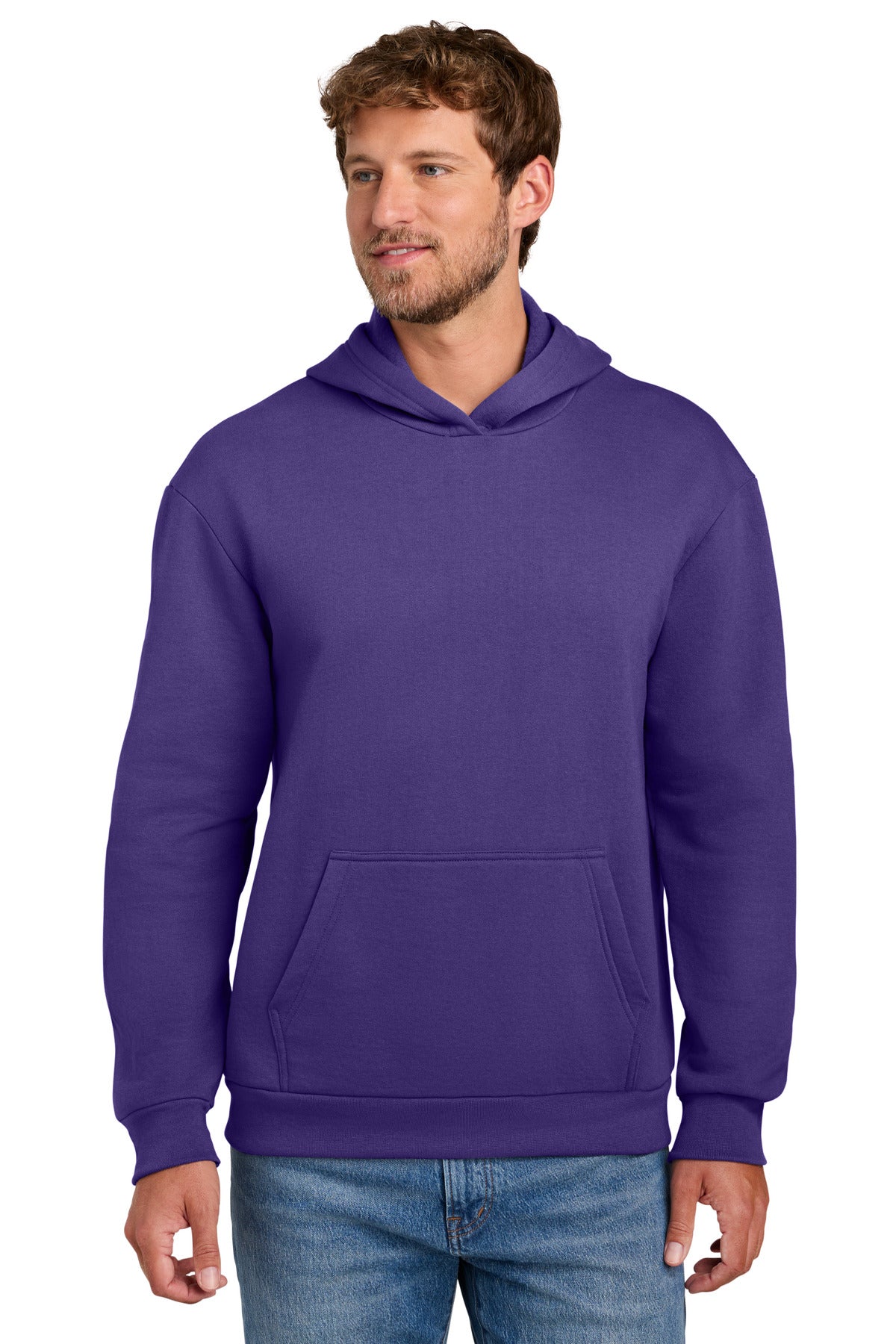 TeamPurple Port & Co Easy Fleece Pullover Hooded Sweatshirt PC68H