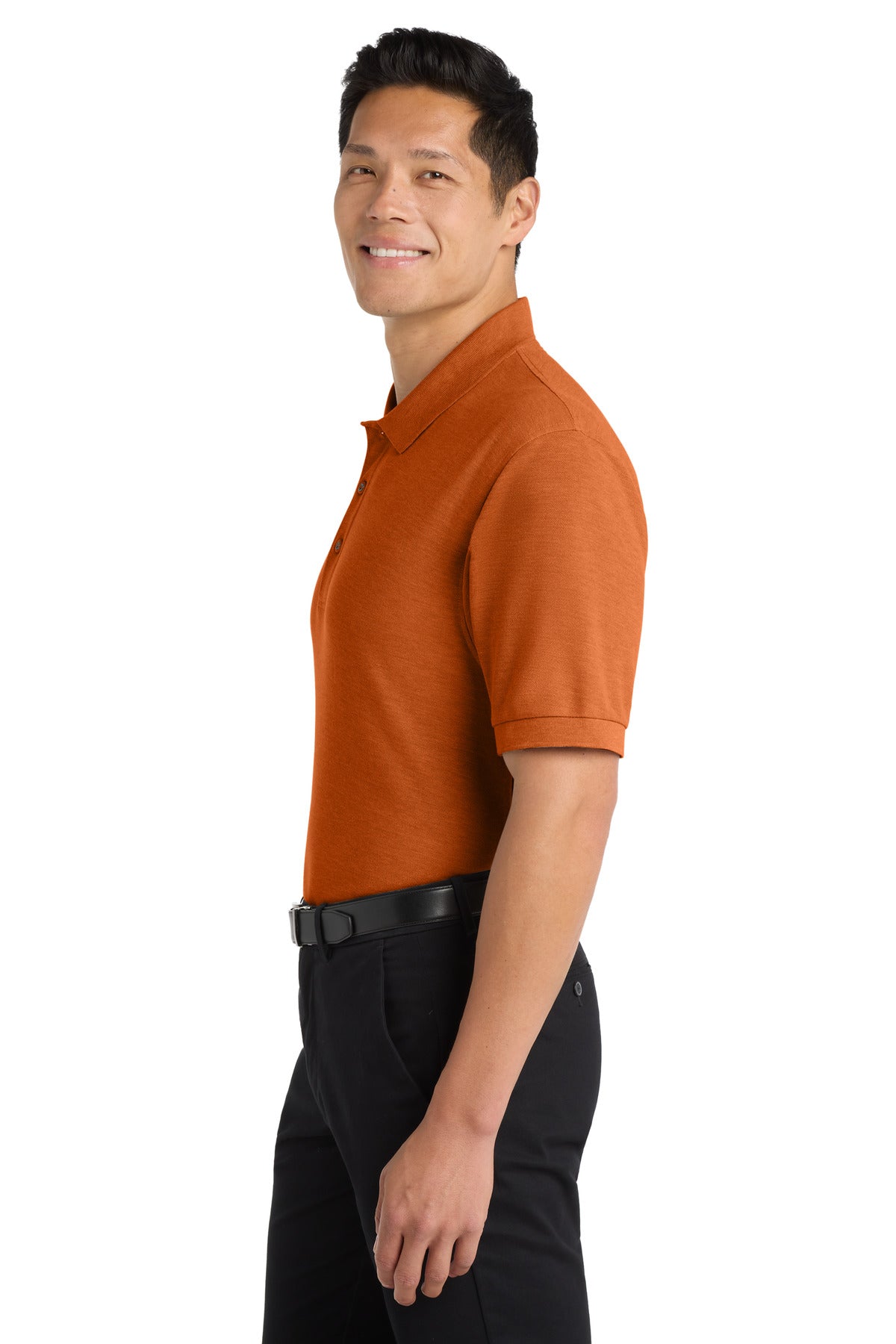 Texas Orange Port Authority Extended Size Silk Touch Polo K500ES plain
