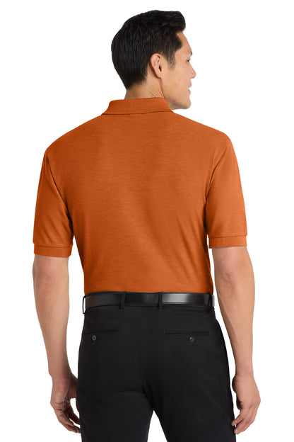 Texas Orange Port Authority Extended Size Silk Touch Polo K500ES plain