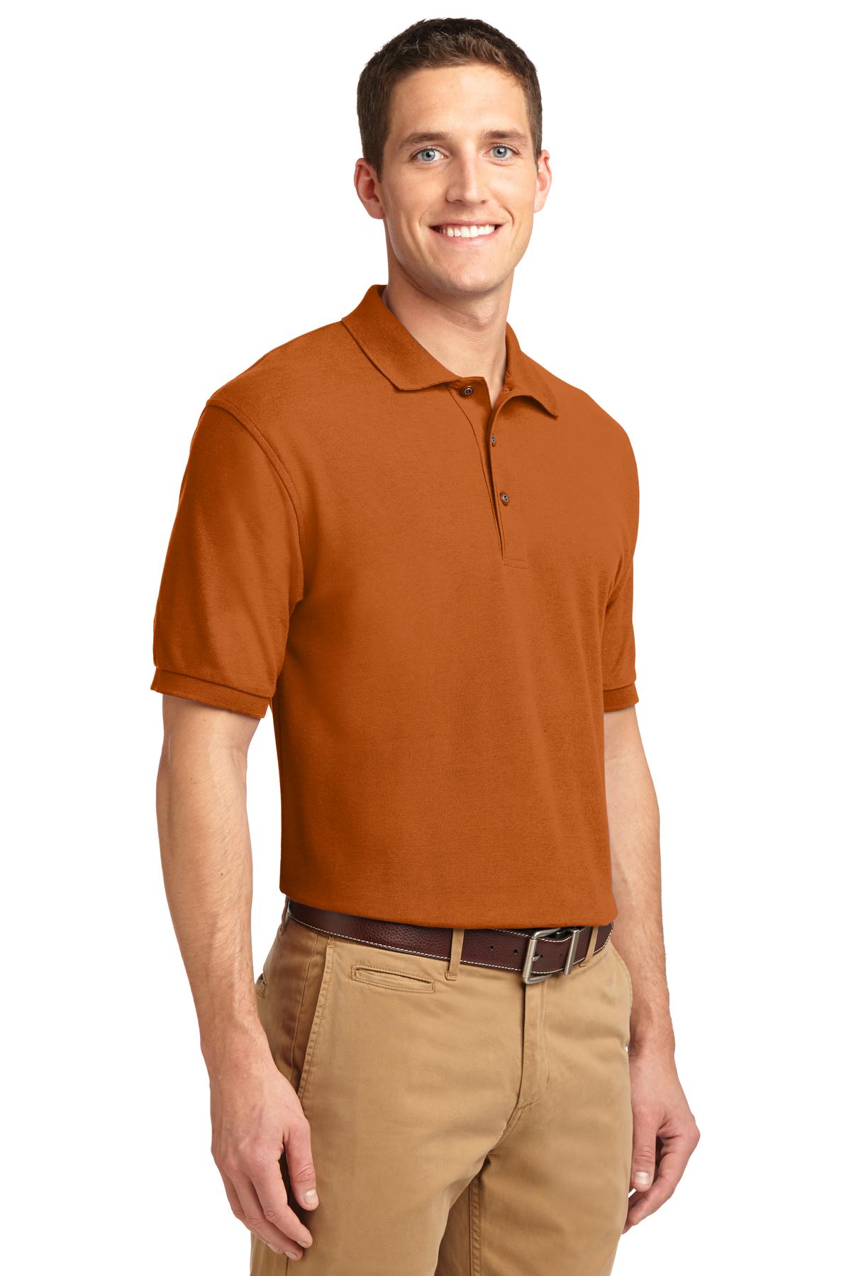 Texas Orange Port Authority Silk Touch Polo K500 plain
