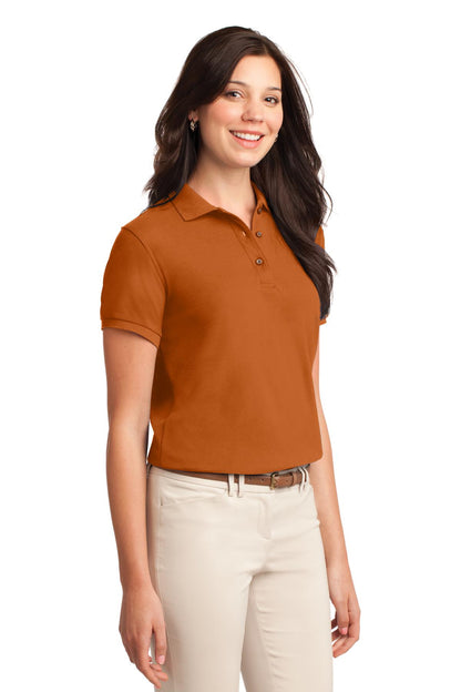 Texas Orange Port Authority Women's Silk Touch Polo. L500 plain