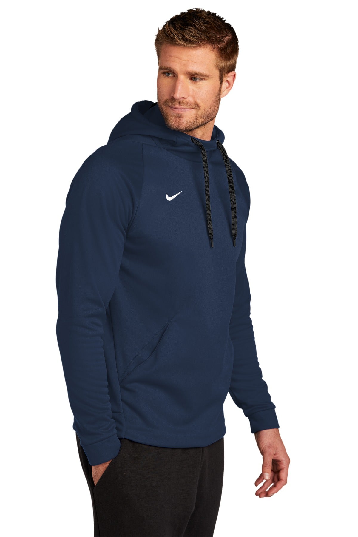 Tm Navy Nike Therma-FIT Pullover Fleece Hoodie CN9473 plain