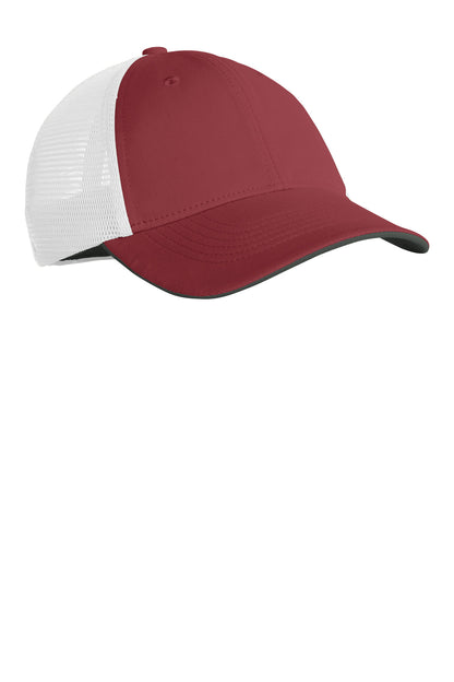 TmRd/White Nike Stretch-to-Fit Mesh Back Cap NKFB6448 plain