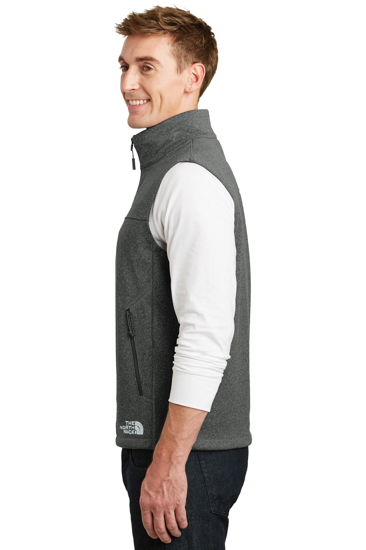 TNF Dk Grey He The North Face Ridgewall Soft Shell Vest. NF0A3LGZ plain