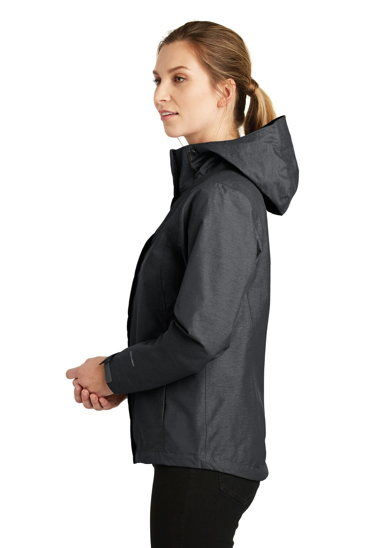 TNF Dk Grey He The North Face Women's DryVent Rain Jacket. NF0A3LH5 plain