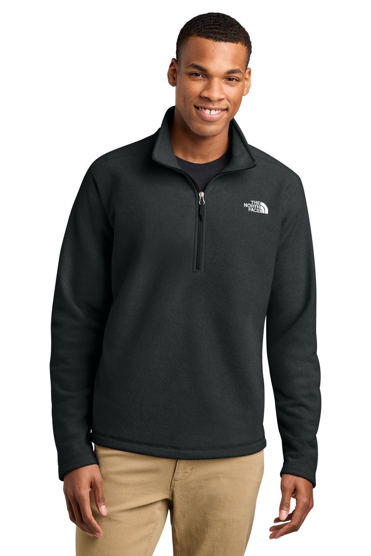 TNFBlkHthr The North Face Textured Pine Grove 1/2-Zip NF0A8JF6 plain