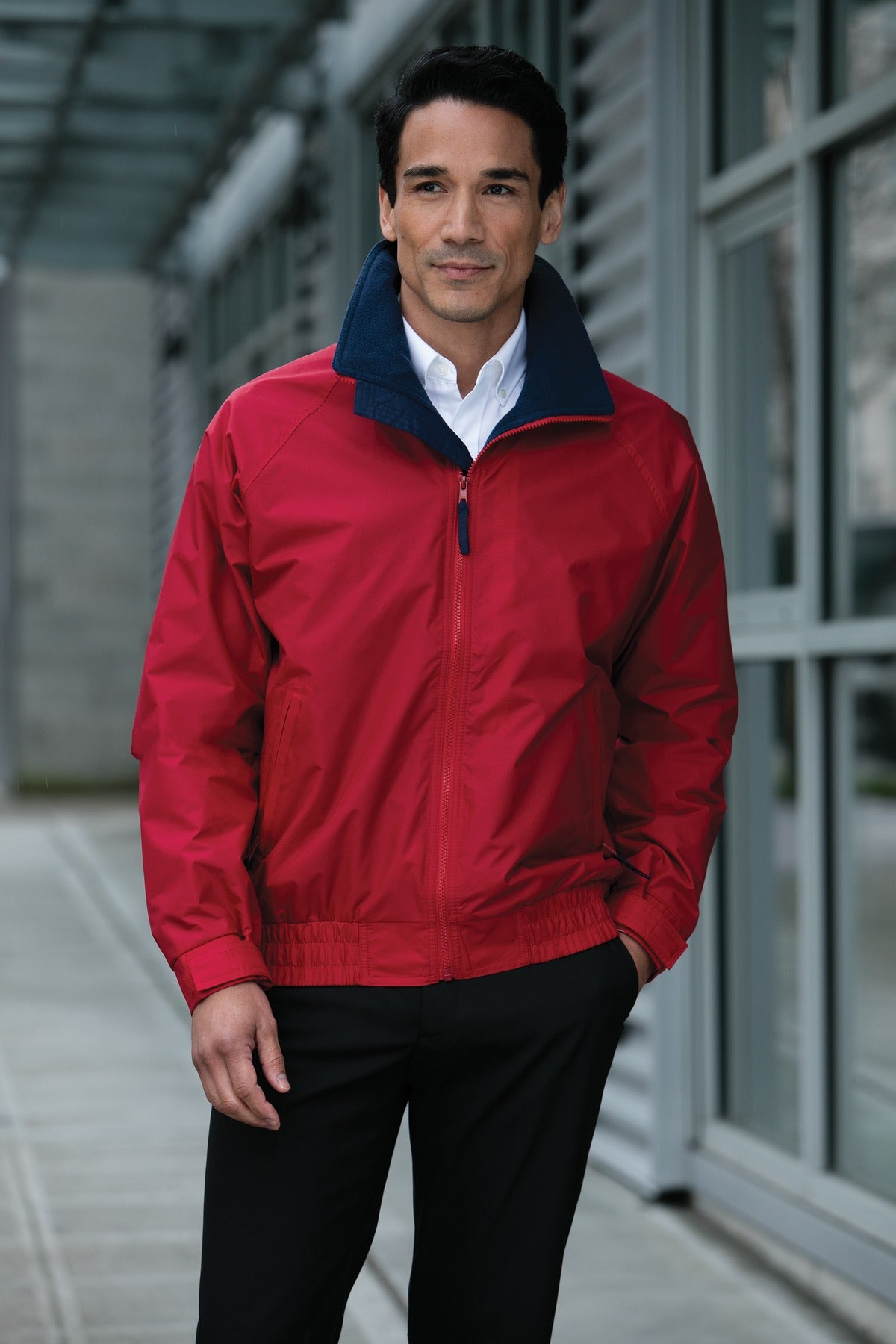 Tr Black/Tr Bk Port Authority Competitor Jacket. JP54 plain