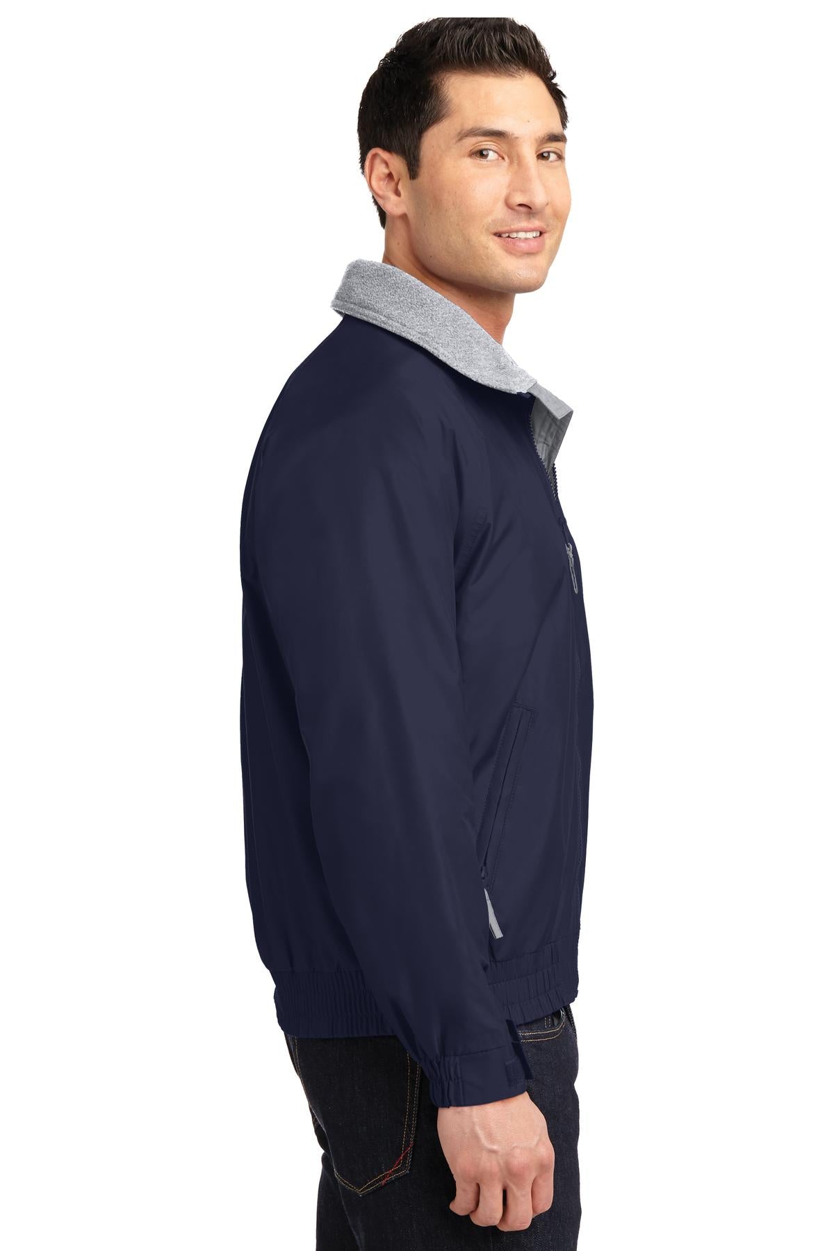 Tr Navy/Gr Hth Port Authority Competitor Jacket. JP54 plain