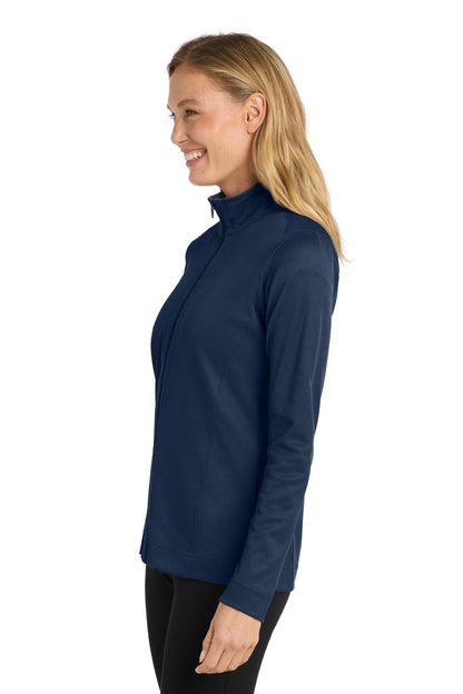 Tr Nvy/Iron Gy Port Authority Women's Vertical Texture Full-Zip Jacket. L805 plain
