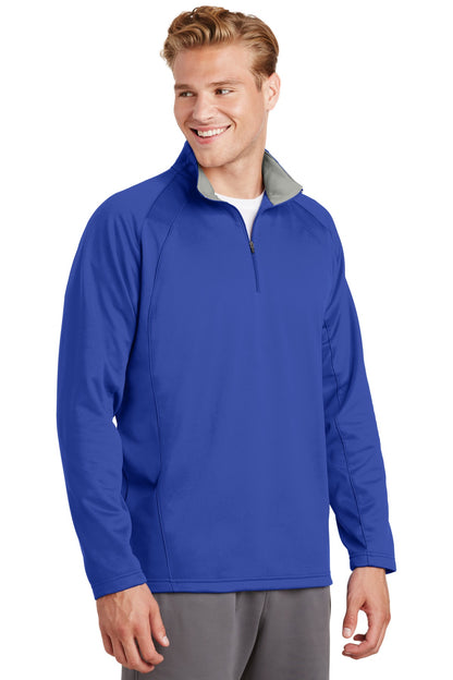 Tr Royal/Silvr Sport-Tek Sport-Wick Fleece 1/4-Zip Pullover. F243 plain