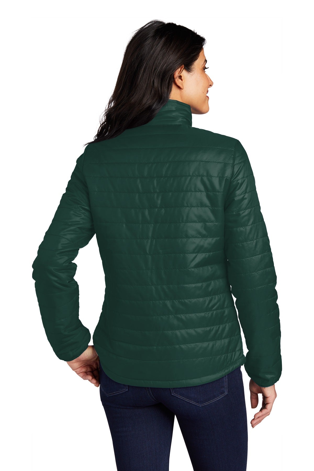 Tree Gn/Mar Gn Port Authority Women's Packable Puffy Jacket L850 plain