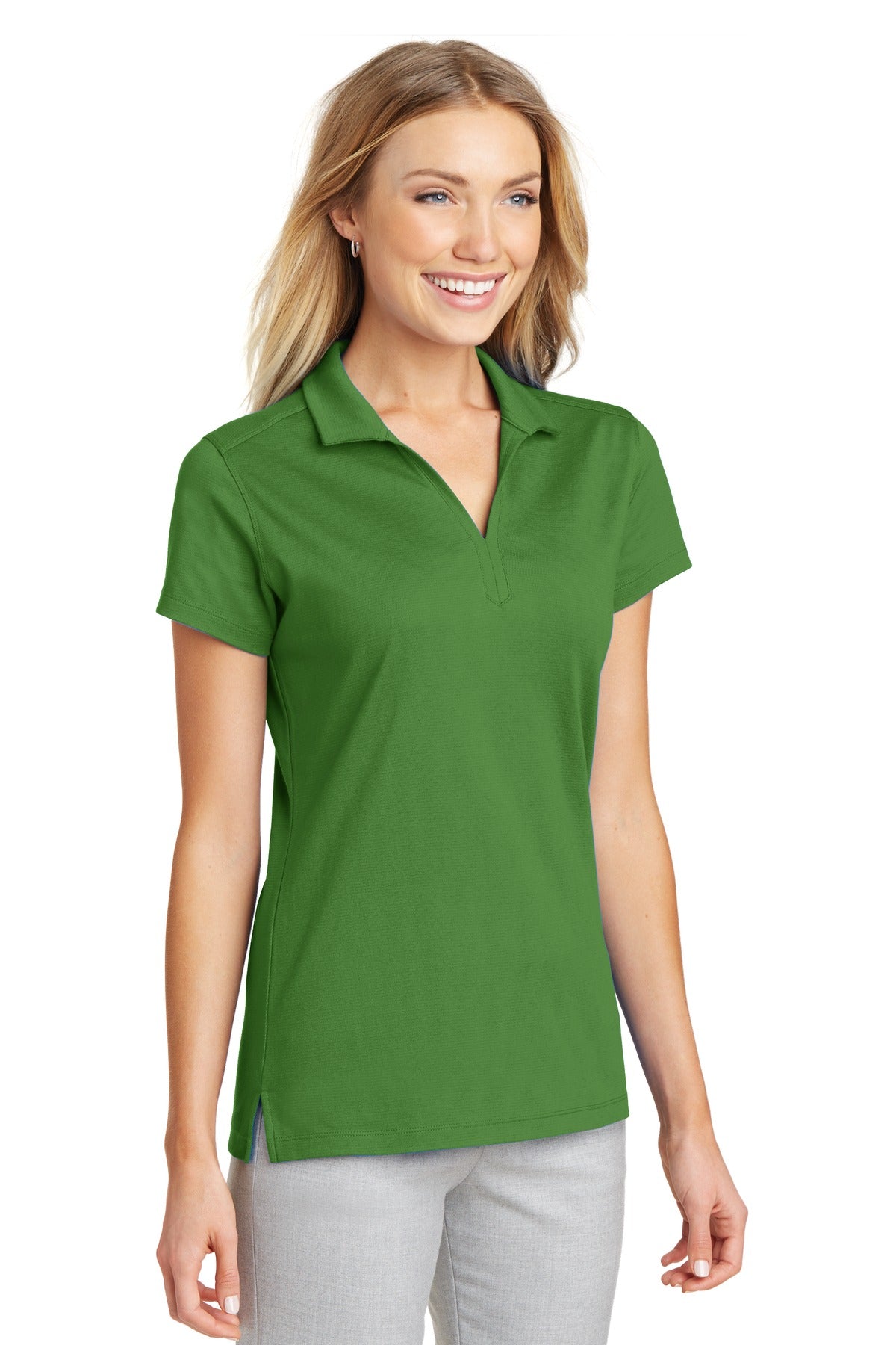 Treetop Green Port Authority Women's Rapid Dry Mesh Polo. L573 plain