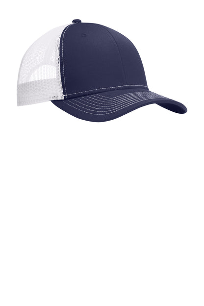 TrNv/White Port Authority Snapback Trucker Cap. C402 plain