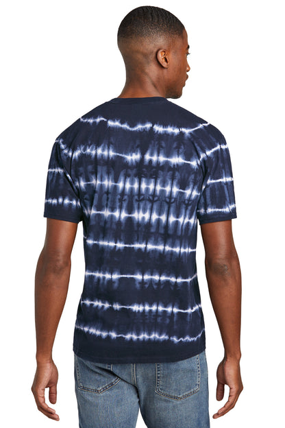 TrNv/White Port & Co Allover Stripe Tie-Dye Tee PC142 plain