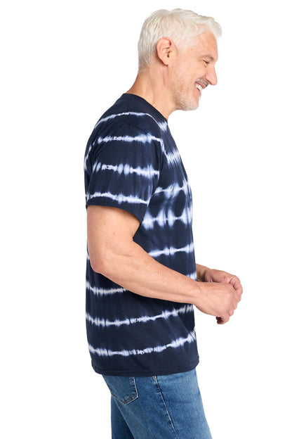 TrNv/White Port & Co Allover Stripe Tie-Dye Tee PC142
