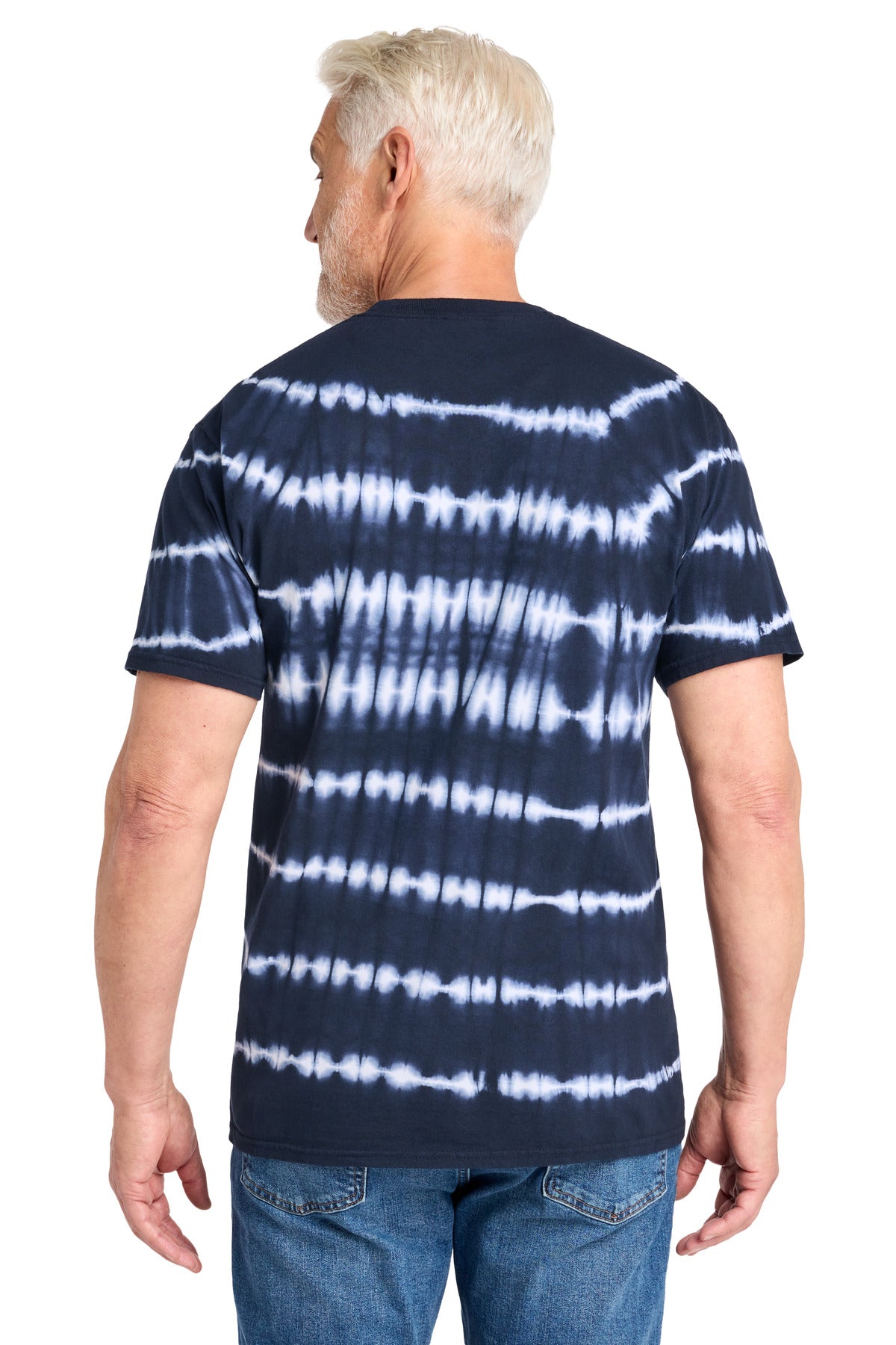 TrNv/White Port & Co Allover Stripe Tie-Dye Tee PC142