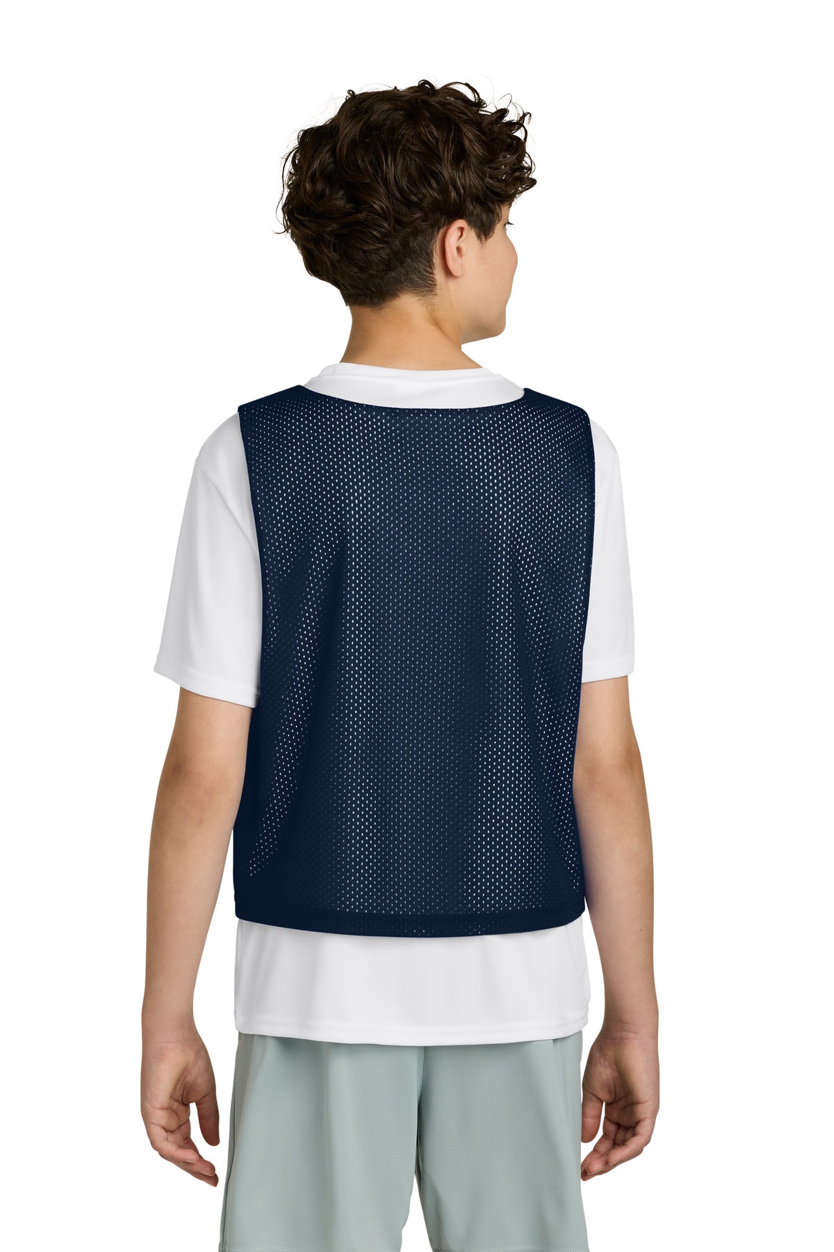 TrNv/White Sport-Tek Youth Lacrosse Reversible Pinnie YST512 plain