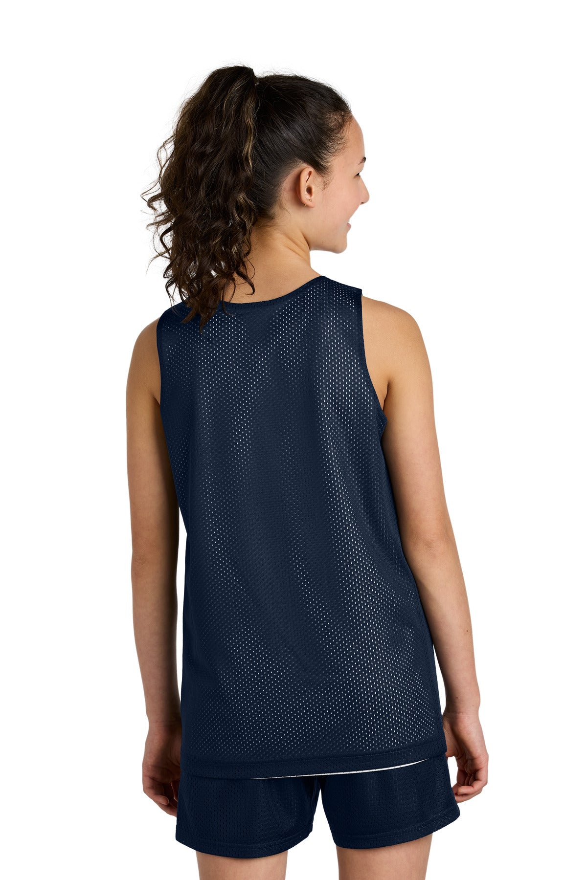 TrNv/White Sport-Tek Youth PosiCharge Reversible Mesh Tank YST5000 plain