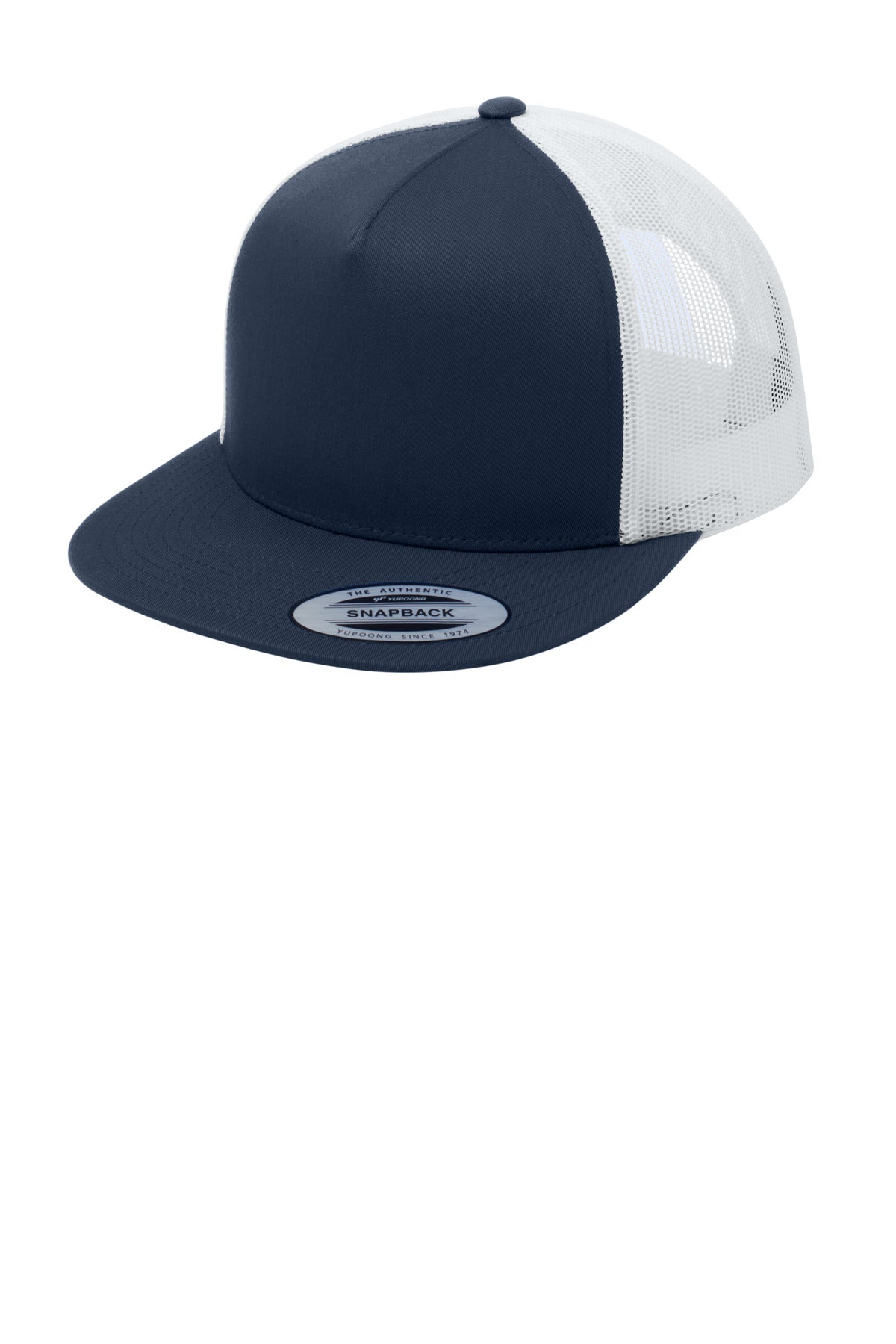 TrNv/White Sport-Tek YP Classics 5-Panel Classic Trucker Mesh Back Cap. STC38