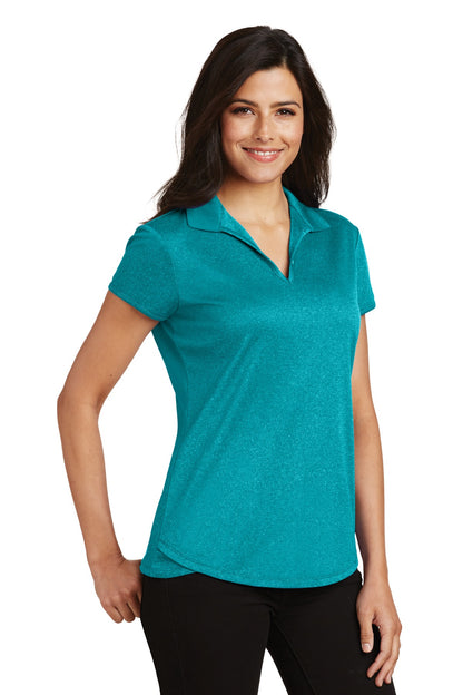 Tropic Blue He Port Authority Women's Trace Heather Polo. L576 plain