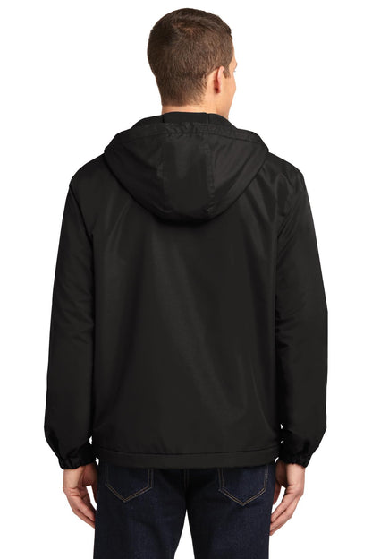 True Black Port Authority Hooded Charger Jacket. J327 plain