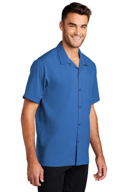True Blue Port Authority Short Sleeve Performance Staff Shirt W400 plain