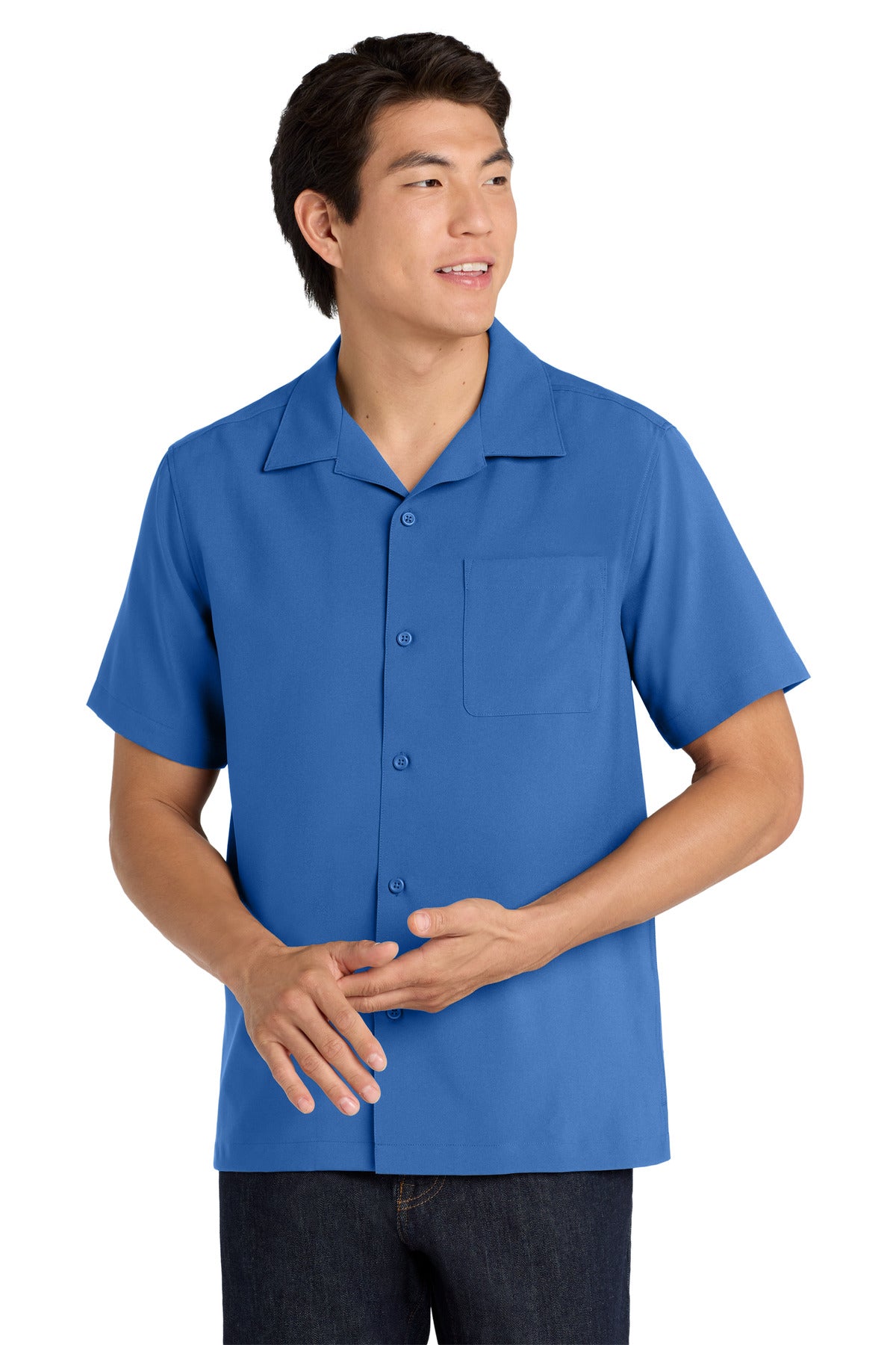 True Blue Port Authority Short Sleeve Performance Staff Shirt W400