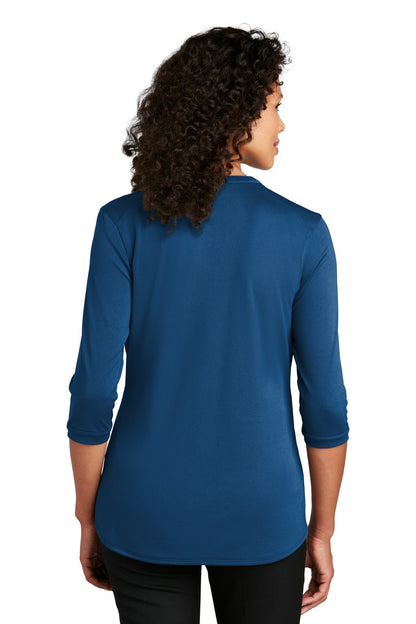True Blue Port Authority Women's UV Choice Pique Henley LK750 plain